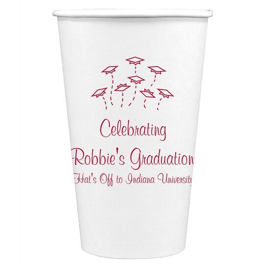 Hat Toss Graduation Paper Coffee Cups